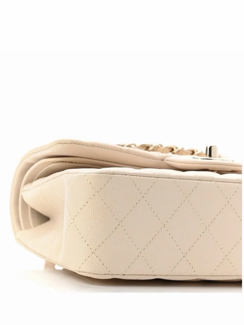 CHANEL Caviar Classic Flap in cream color